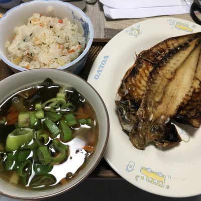 あじの開き定食